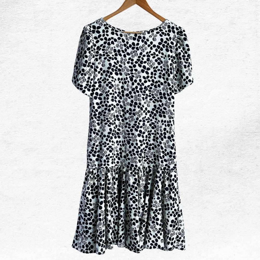 Vintage SL Starlo Fashions Black White Polka Dress